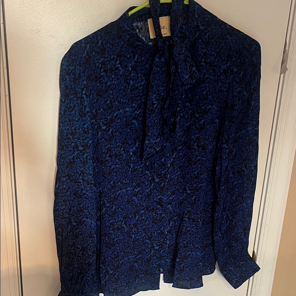 Elie. By Elie Tahari Deep Blue Blouse size M